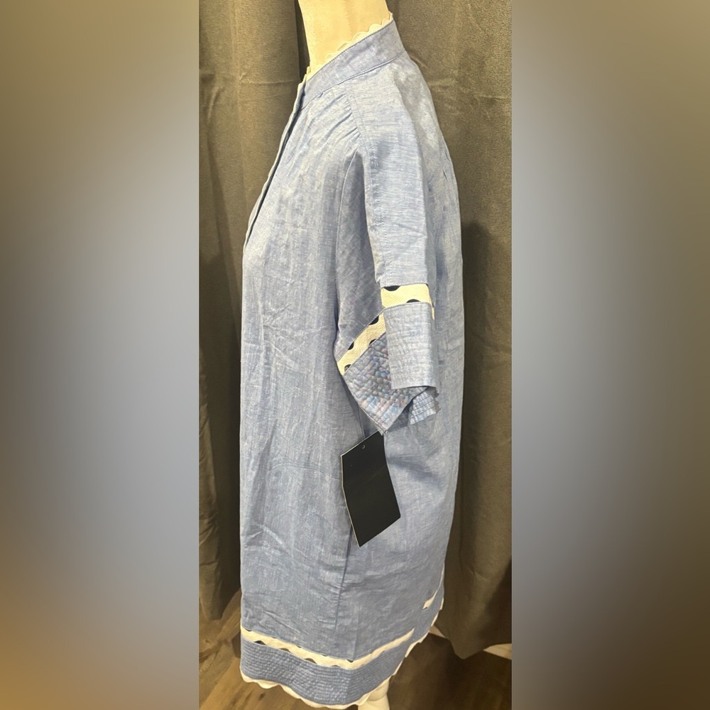 NWT Tuckernuck Chambray Cornelia Dress Blue Small MISSING Belt Mini Linen Blend - Picture 7 of 15